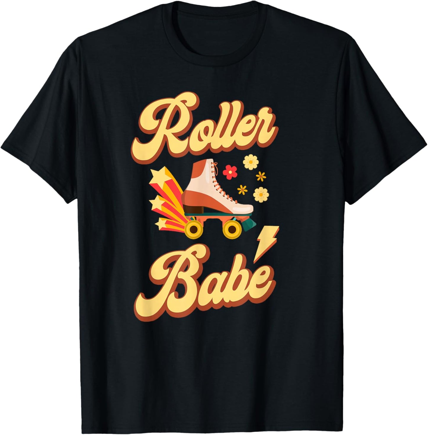 Cool Roller Skating Skate Girl 1970S Retro T-Shirt - T-Shirt | Black