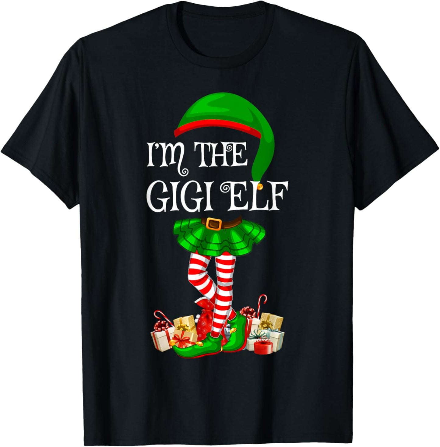 Matching Family Group I'm The Gigi Elf Christmas T-Shirt - T-Shirt | Black