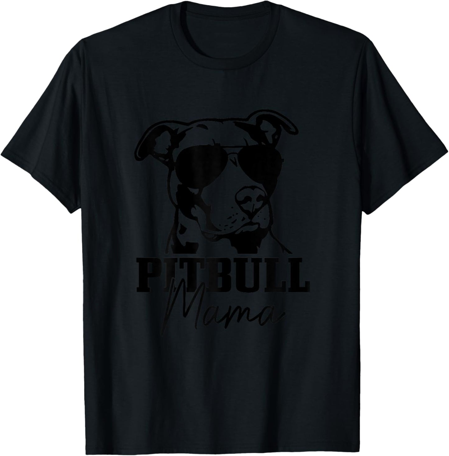 Pitbull Mom Funny Cute Dog Pitbull Mama T-Shirt - T-Shirt | Black