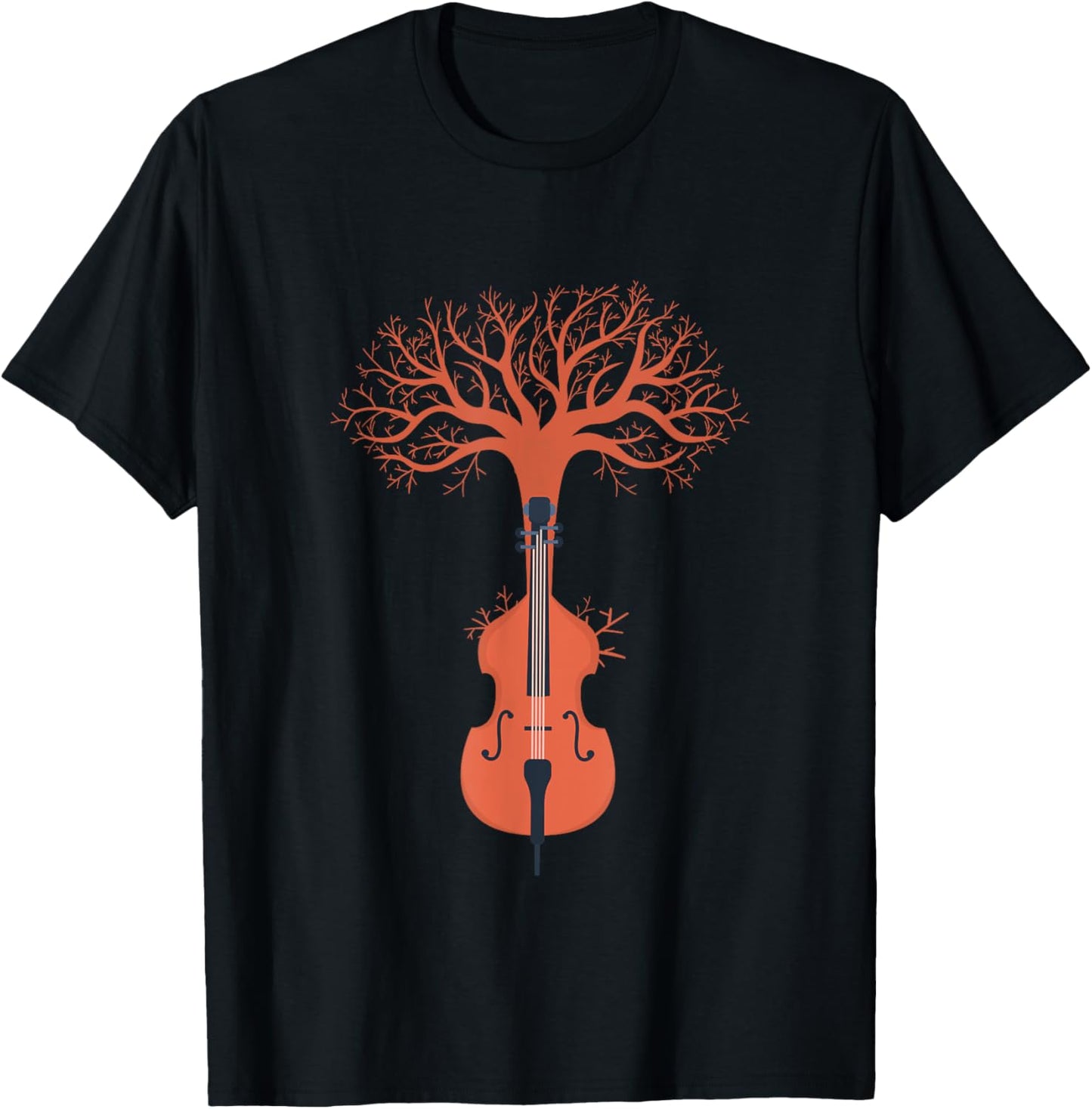 Cello Player Baum Natur T-Shirt - T-Shirt | Black