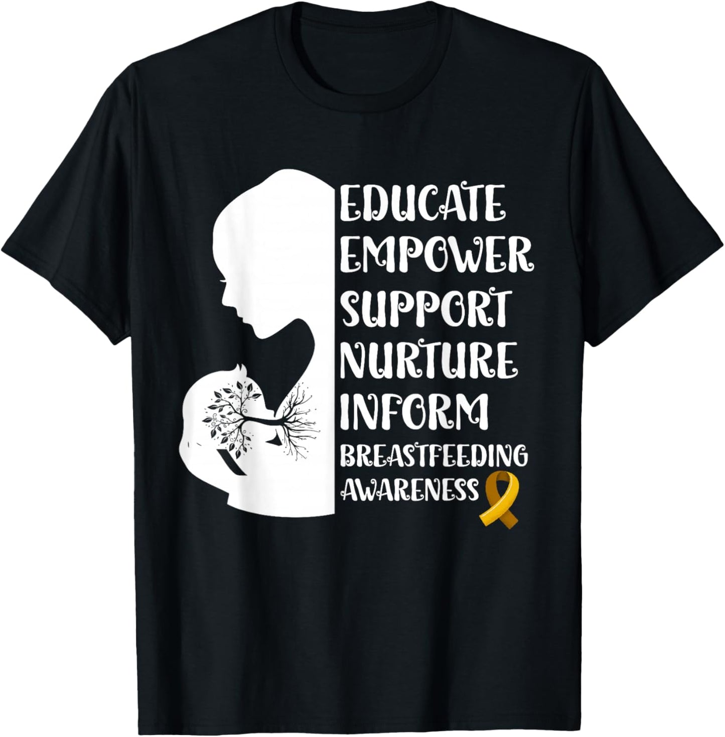 Breastfeeding Awareness Family USA Breast Milk Lactation T-Shirt - T-Shirt | Black