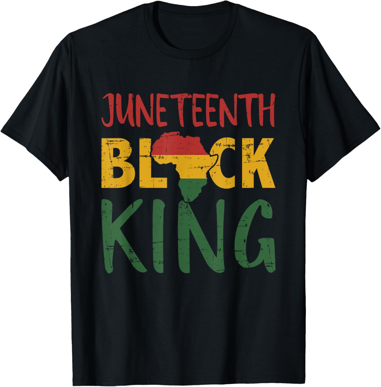 Juneteenth black king in african flag colors for afro pride T-Shirt - T-Shirt | Black