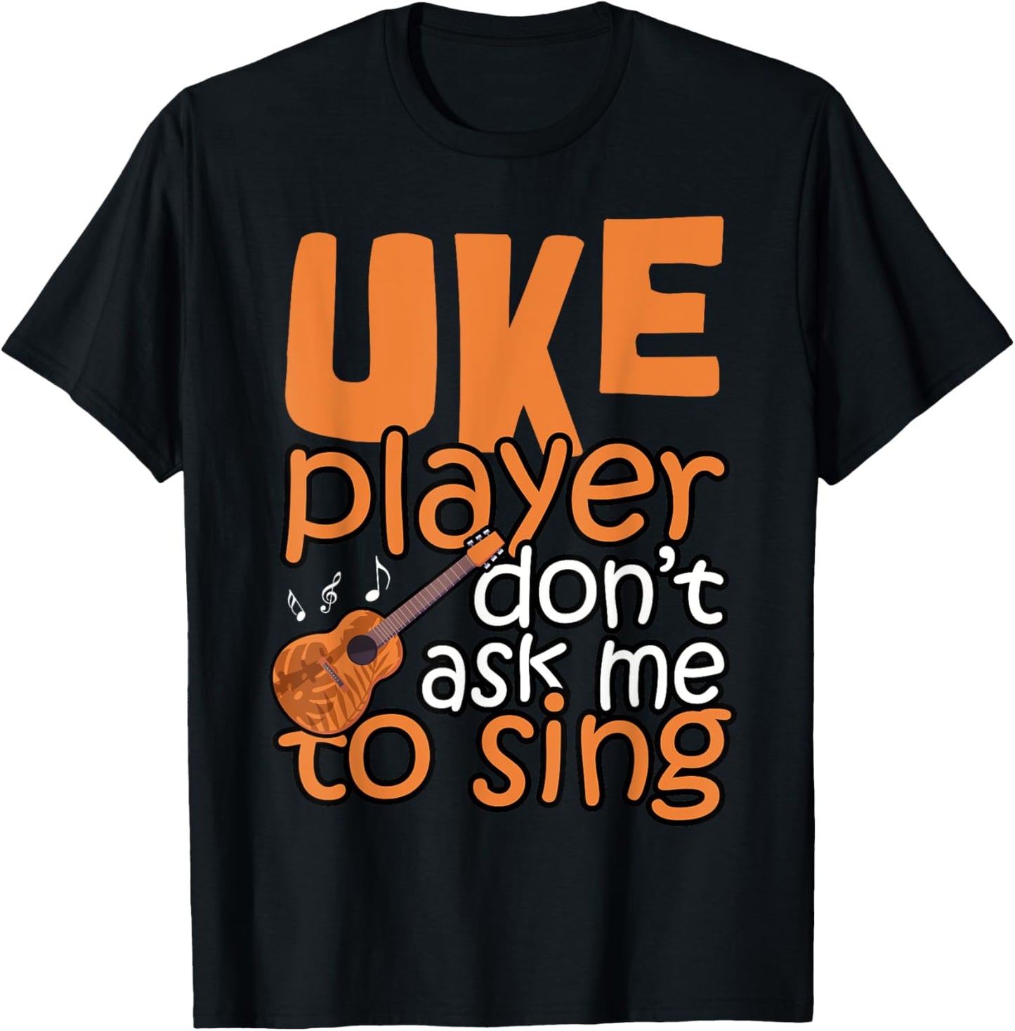 Ukulele Shirt Men Girl Kids Boys Uke T-Shirt - T-Shirt | Black