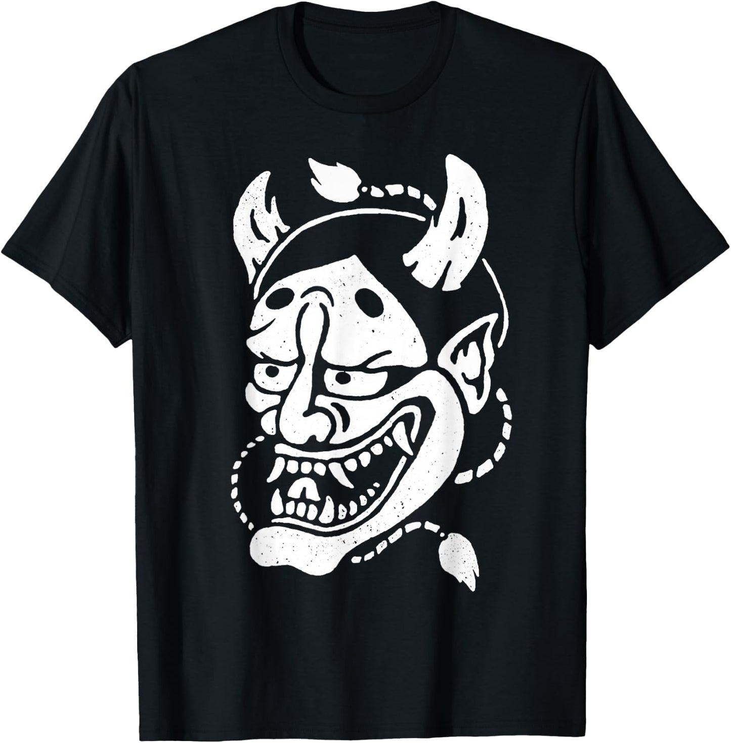 Urban Empyre Hannya Mask Oni Demon , Small, Black T-Shirt - T-Shirt | Black