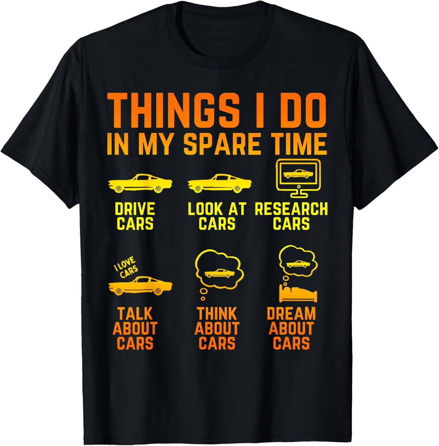 Things I Do In My Spare Time Cars Enthusiast Classic Car Men T-Shirt - T-Shirt | Black