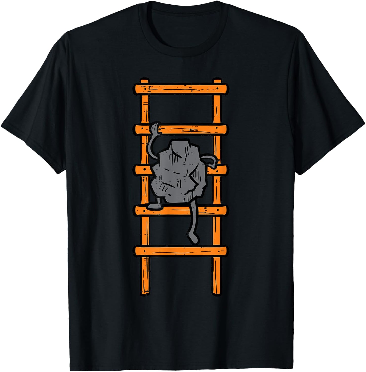 Rock Climbing Ladder Funny Climber Bouldering Kids Men Women T-Shirt - T-Shirt | Black