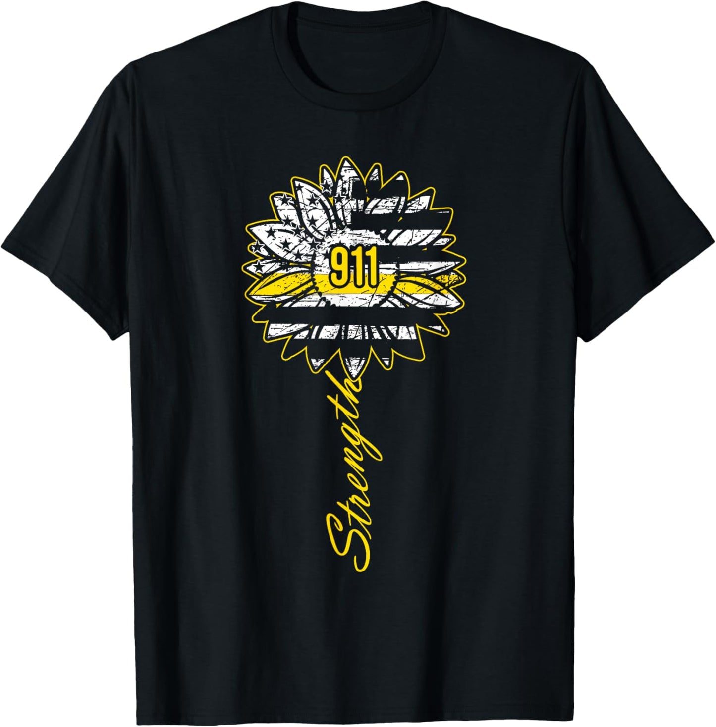 911 Dispatcher Strength - USA Flag Emergency Call Responder T-Shirt - T-Shirt | Black