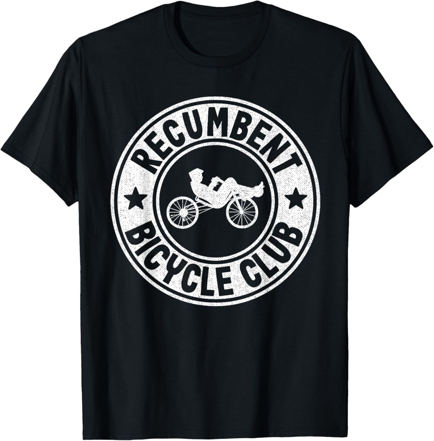Recumbent Bicycle Club Logo Trike Bike Velomobile Cyclist T-Shirt - T-Shirt | Black