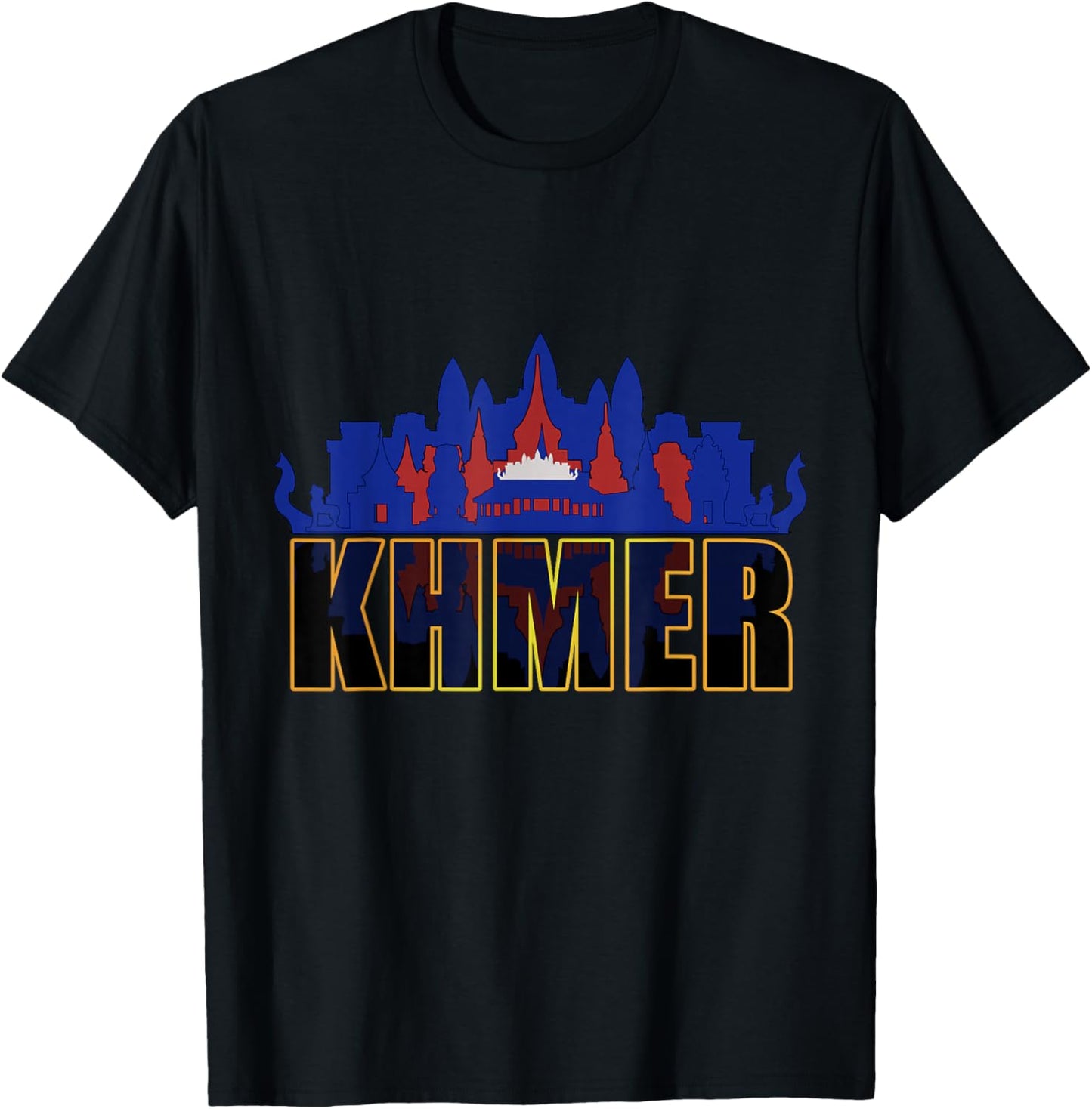 Cambodia Cambodian Khmer Proud Old History Temple Pagoda T-Shirt - T-Shirt | Black