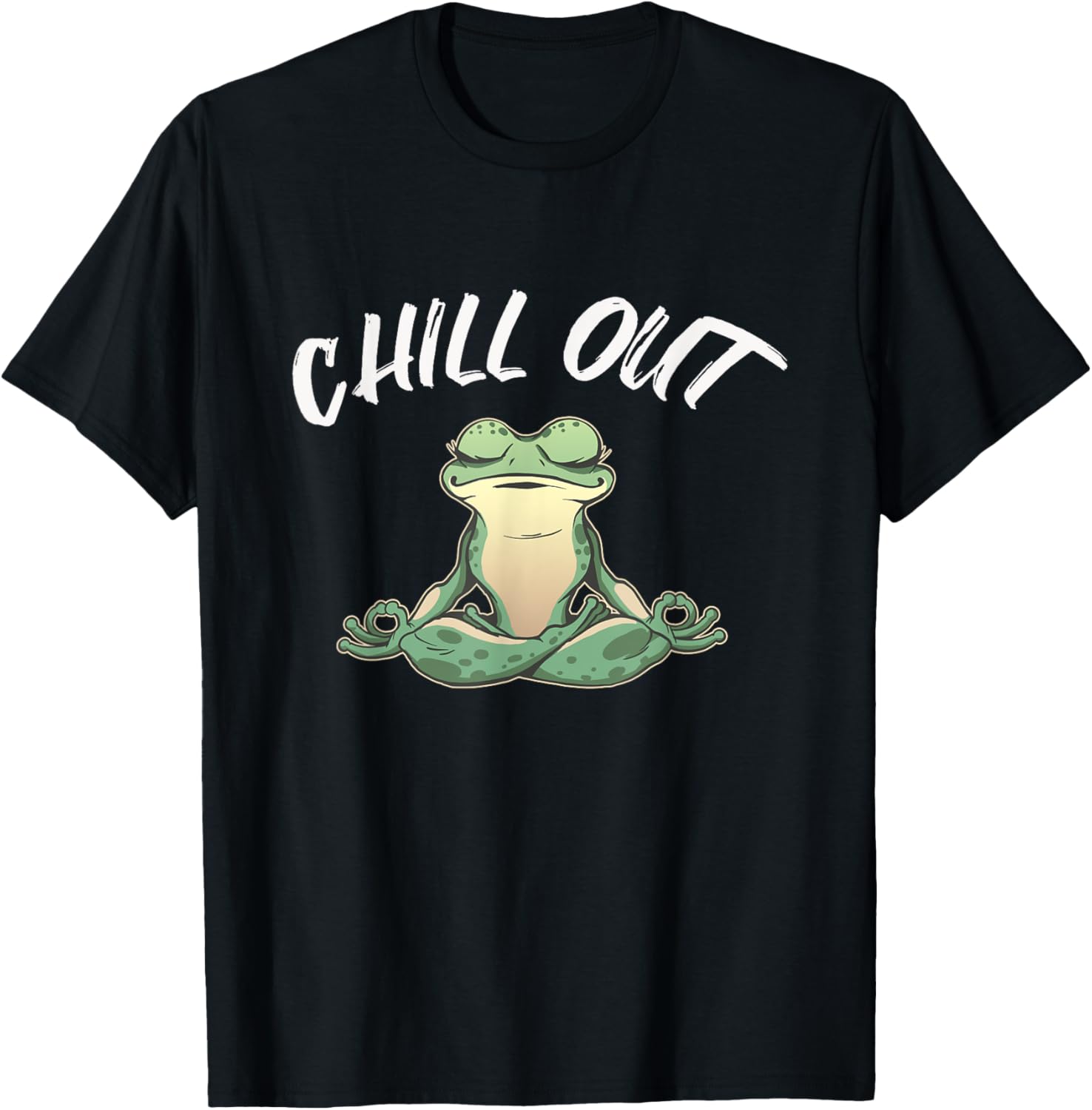 Frog Chill Out Funny Meditation & Yoga T-Shirt - T-Shirt | Black