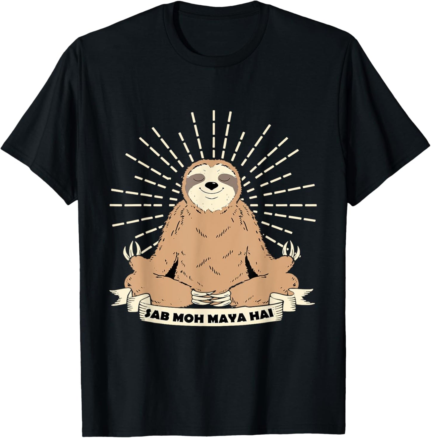 Sab Moh Maya Hai Meditation Hindi Slogan T-Shirt - T-Shirt | Black