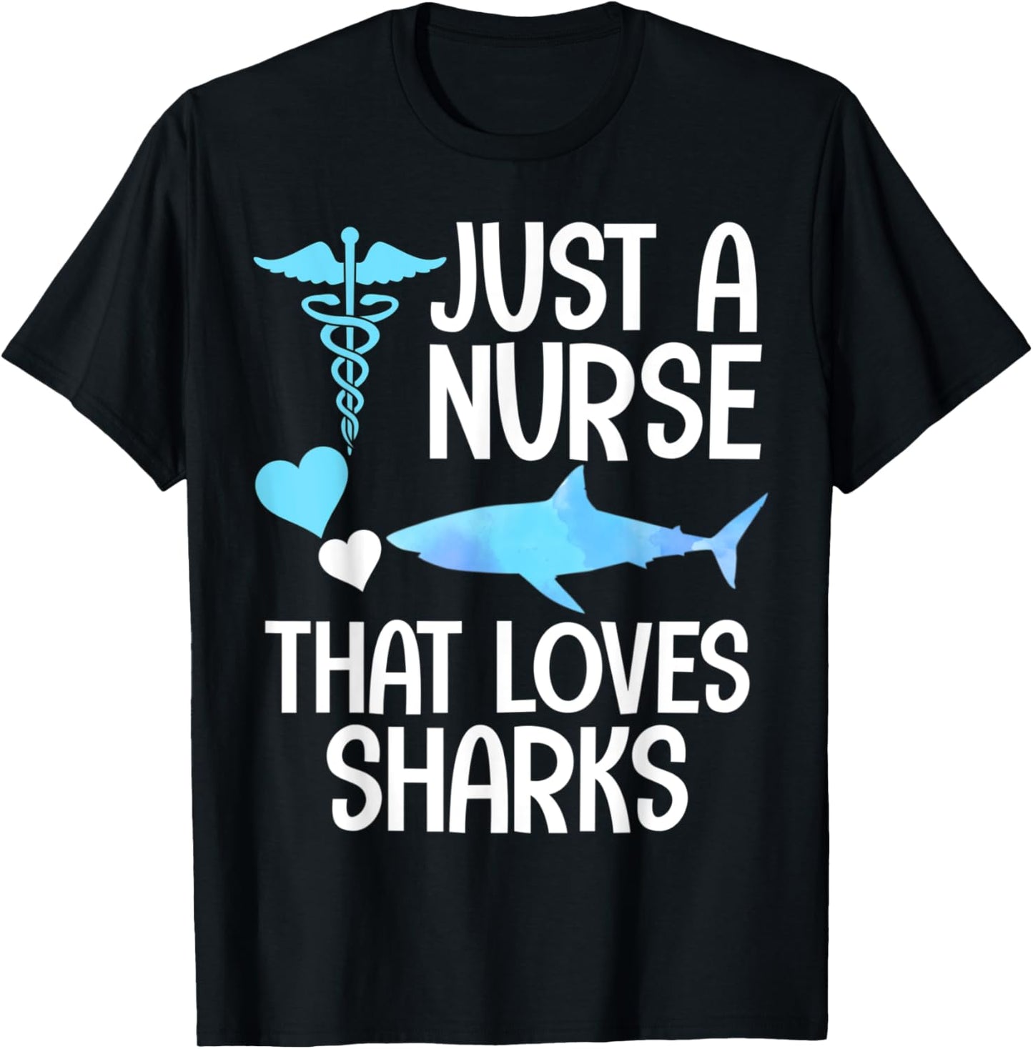 Nurse that loves sharks nursing RN beach ocean sea vacation T-Shirt - T-Shirt | Black