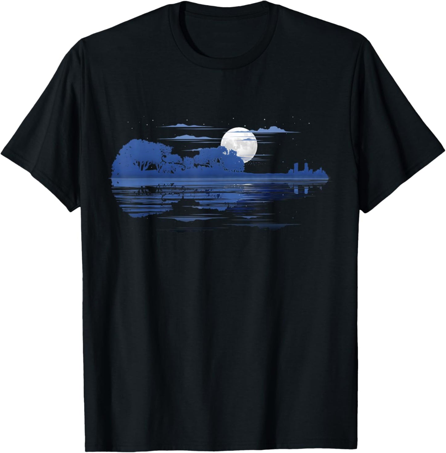 Violin Landscape Lake Violinists T-Shirt - T-Shirt | Black