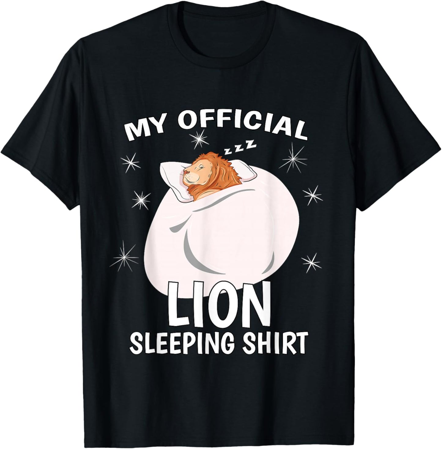 My Official Sleeping Shirt PJ Pajama Top Lion T-Shirt - T-Shirt | Black