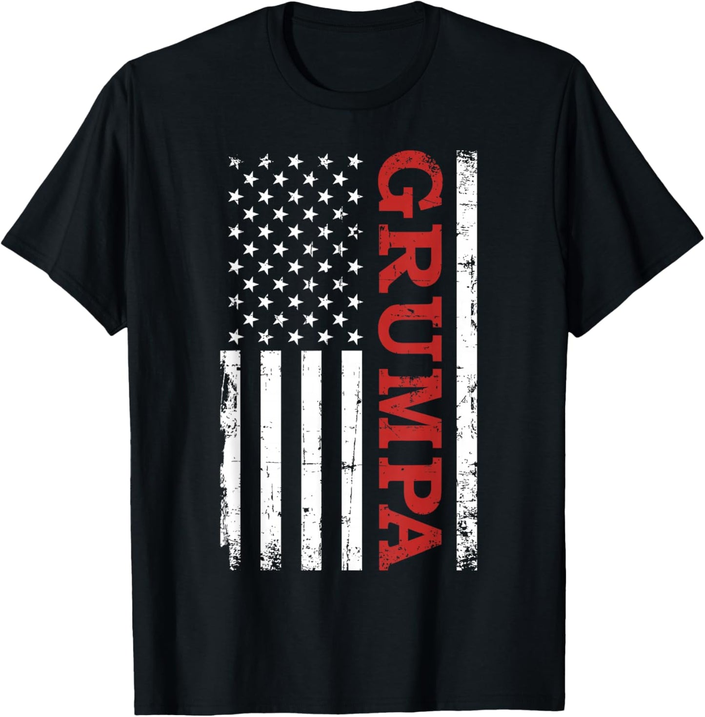 Grumpa US American Vintage Flag for Grandpa T-Shirt - T-Shirt | Black