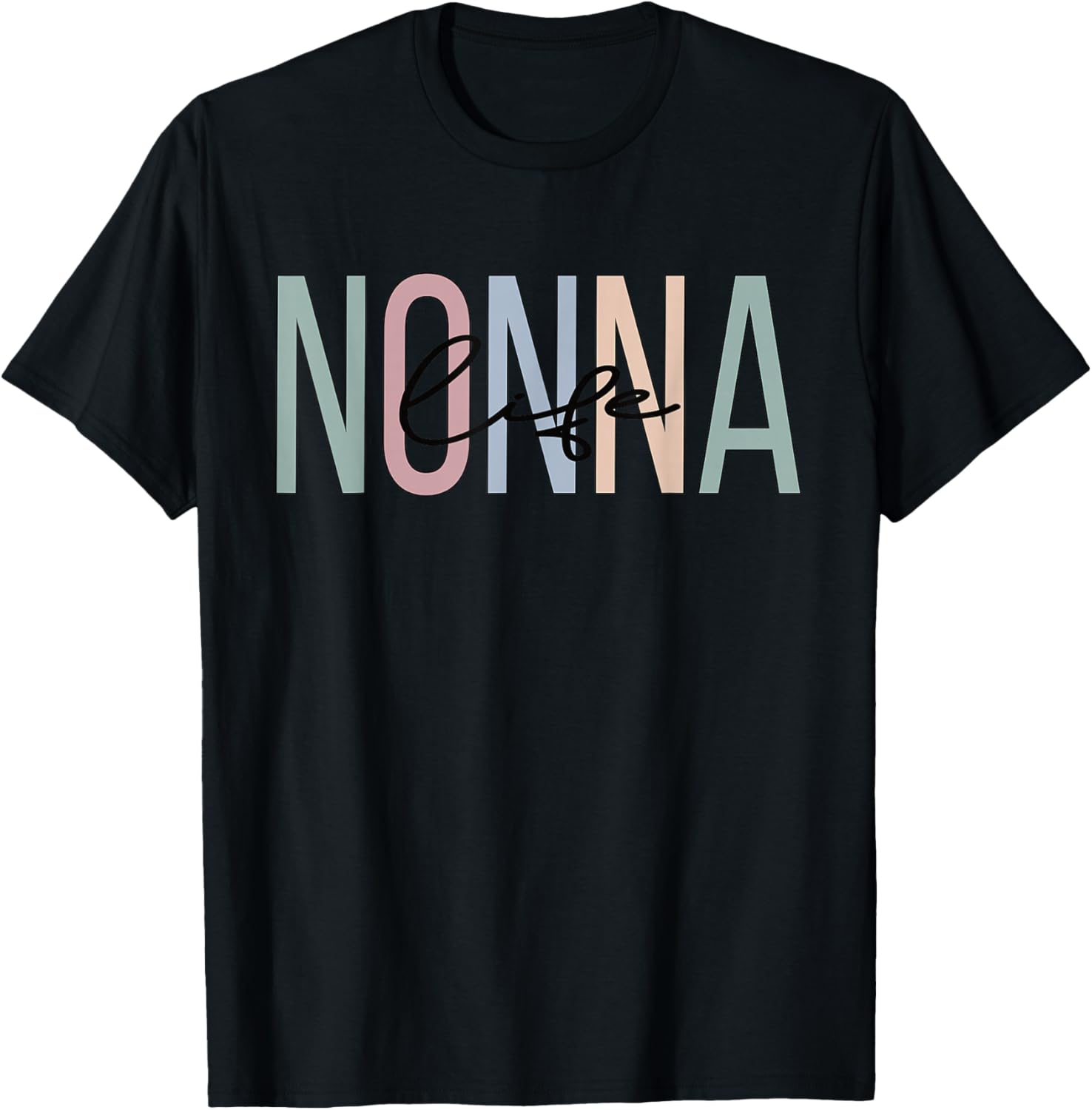 Nonna Life Nonna Grandma Boho Nonna Grandmother T-Shirt - T-Shirt | Black