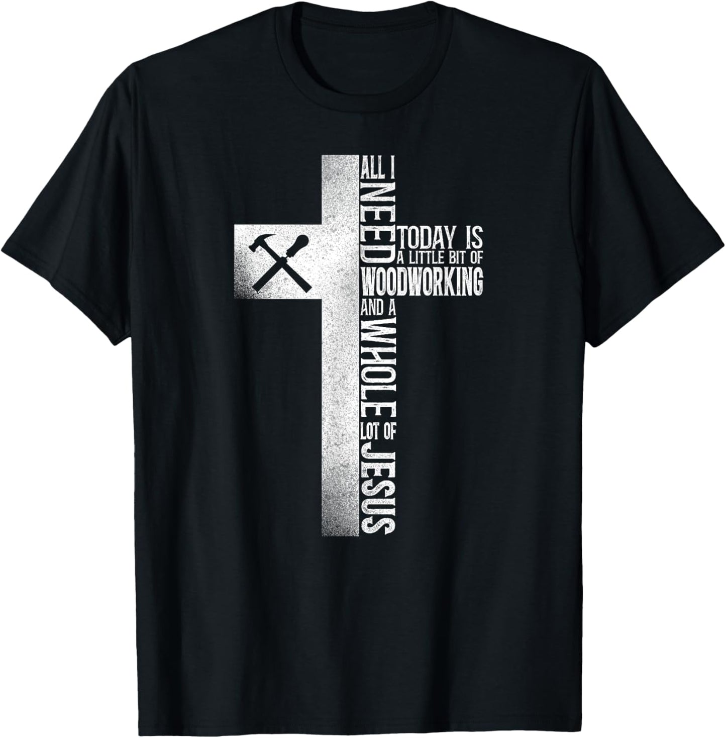 Woodworker Carpenter Tools Vintage Faith Jesus T-Shirt - T-Shirt | Black