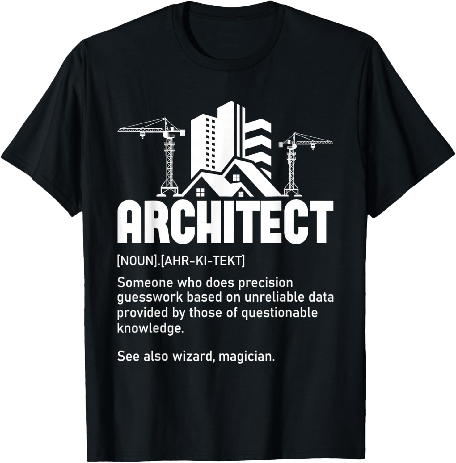Architect - Architecture Artwork Design Building Planner T-Shirt - T-Shirt | Black