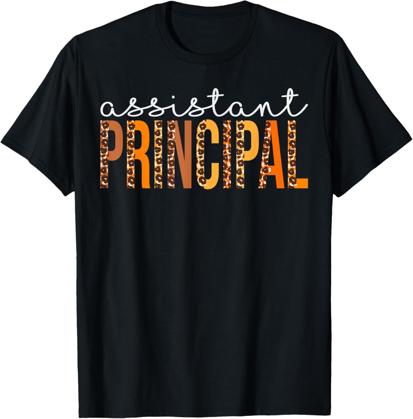 Assistant Principal leopard Fall Autumn Lovers Thanksgiving T-Shirt - T-Shirt | Black