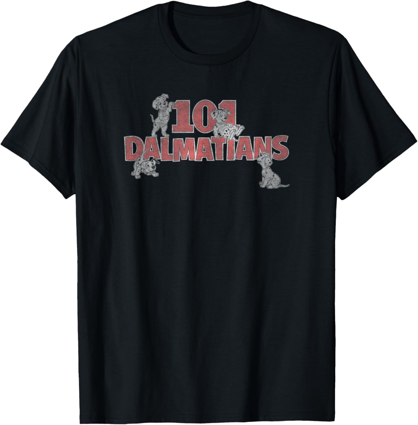 Disney 101 Dalmatians Vintage Puppy Group Logo T-Shirt - T-Shirt | Black