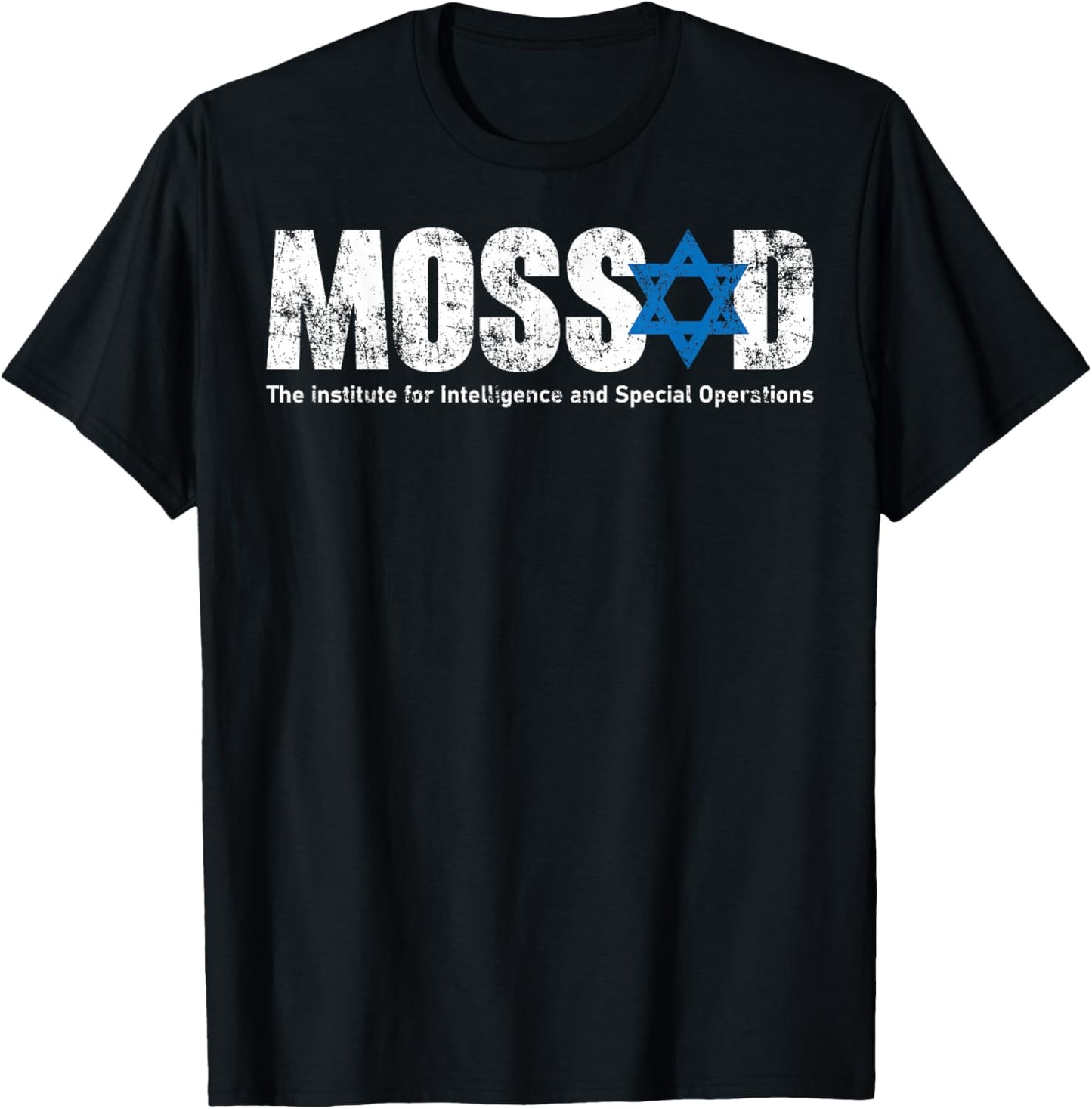 Mossad Israel Israeli Secret Service Menorah Tel Aviv T-Shirt - T-Shirt | Black