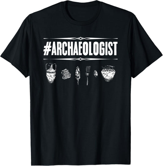 Archaeologist Fossil Paleontologist Anthropologist History T-Shirt - T-Shirt | Black