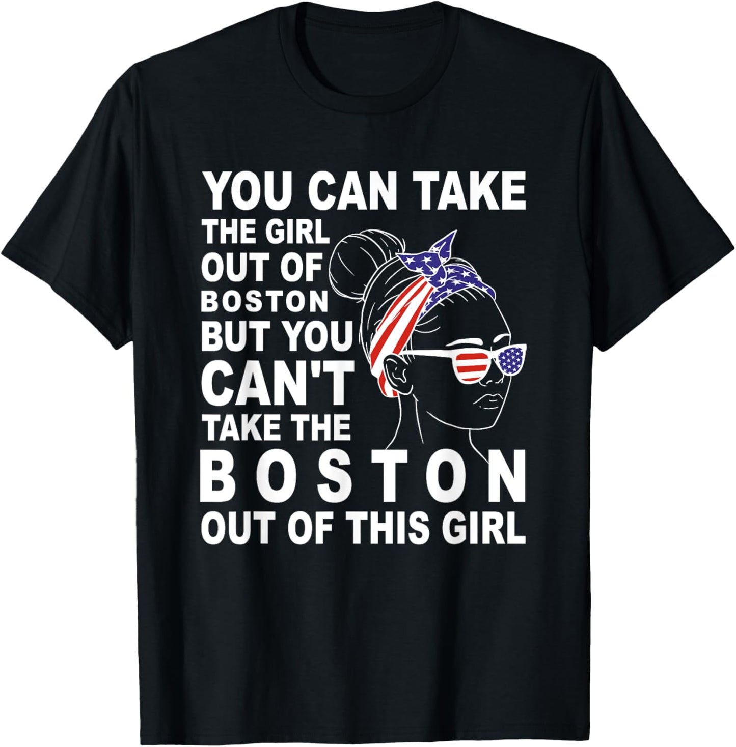 Girl From Boston - Classic Comic Boston Girl T-Shirt - T-Shirt | Black