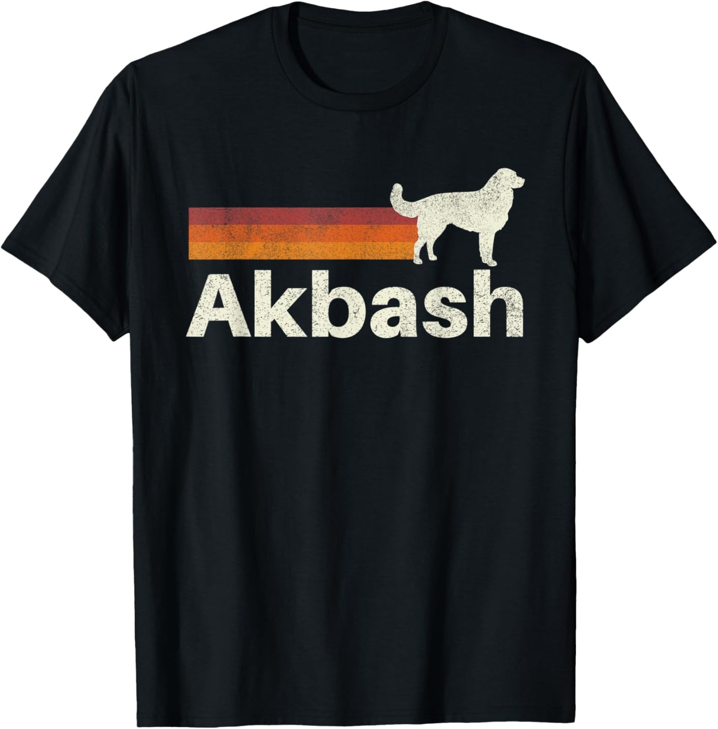Vintage Akbash Retro Mom Dad Dog T-Shirt - T-Shirt | Black