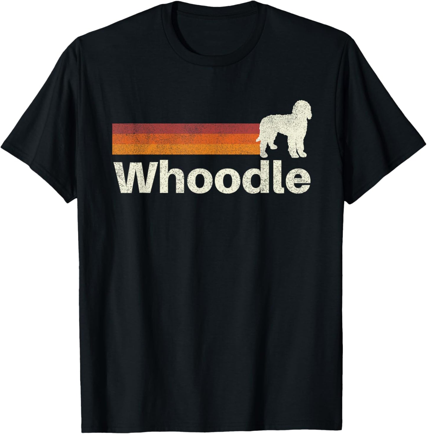 Vintage Whoodle Retro Mom Dad Dog T-Shirt - T-Shirt | Black