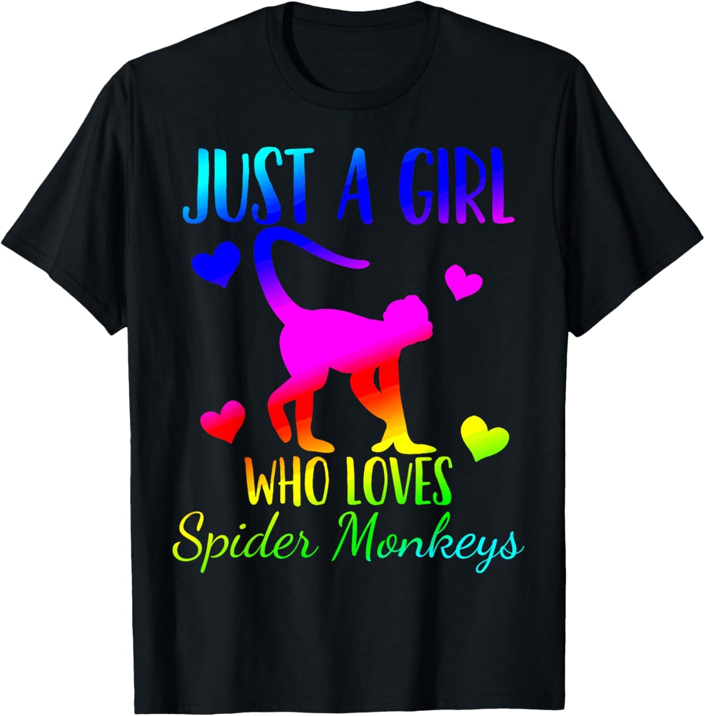 Spider Monkey Just a Girl Who Loves Spider Monkeys T-Shirt - T-Shirt | Black