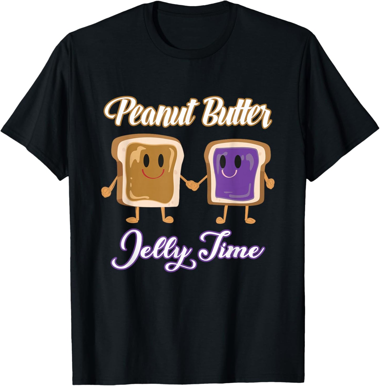 Peanut Butter Jelly Time BFF Love Match Perfect T-Shirt - T-Shirt | Black