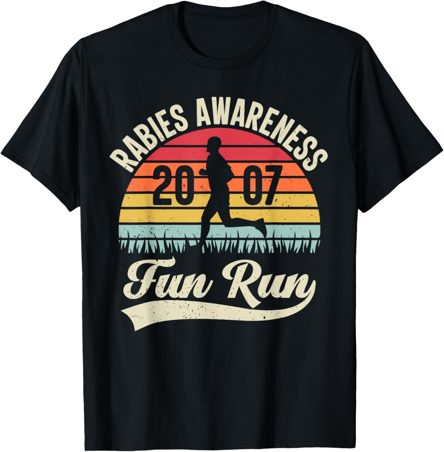 Rabies Awareness Fun Run Funny TV Comedy Running T-Shirt - T-Shirt | Black