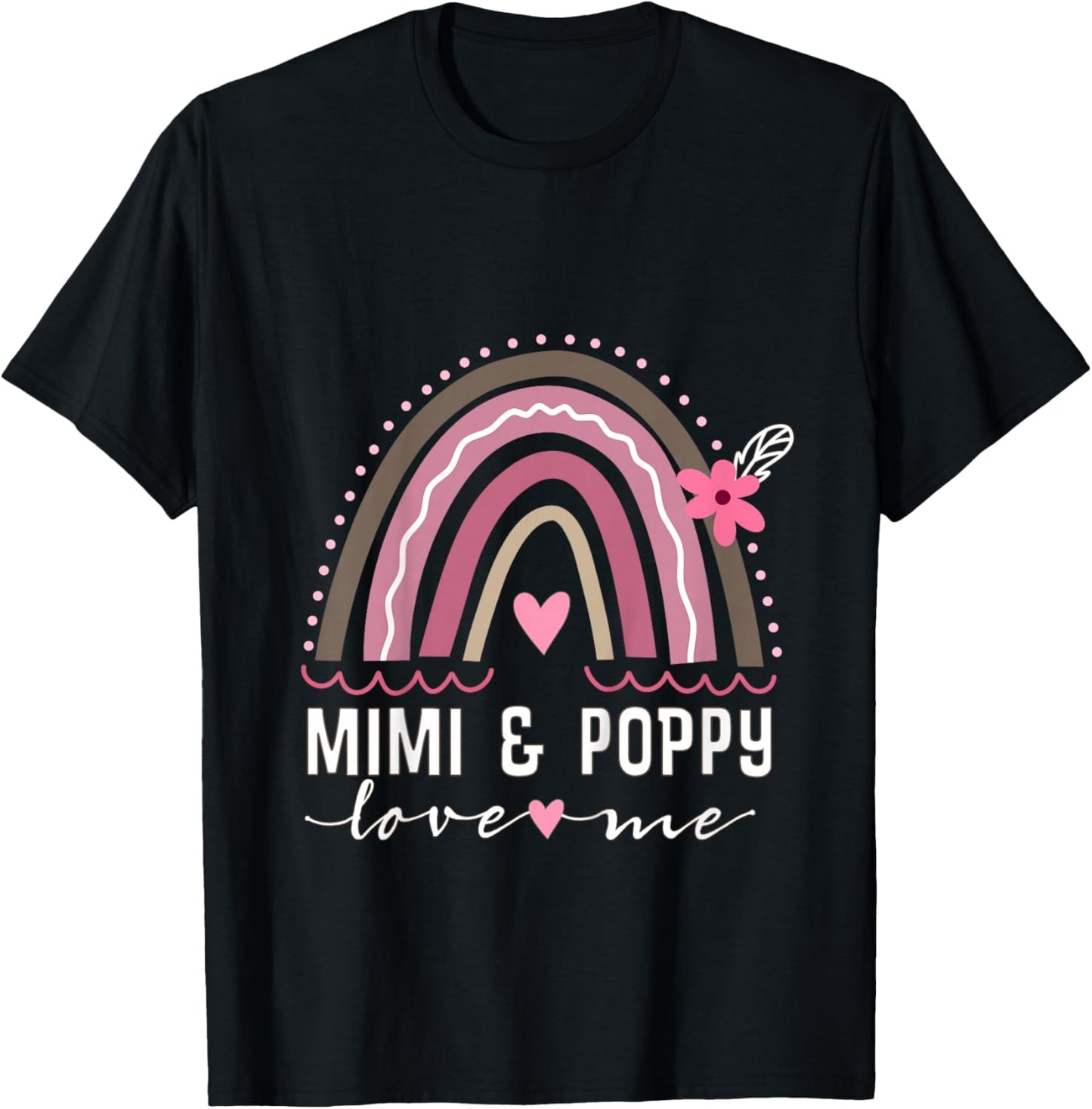 Kids Mimi and Poppy Love Me Granddaughter Rainbow T-Shirt - T-Shirt | Black