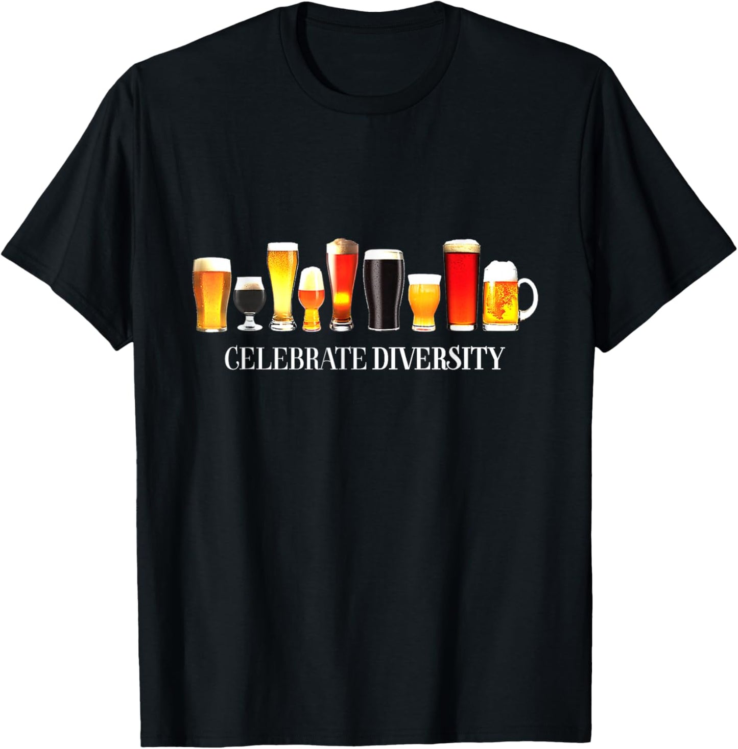 Celebrate Diversity Craft Beer Drinking T-Shirt - T-Shirt | Black