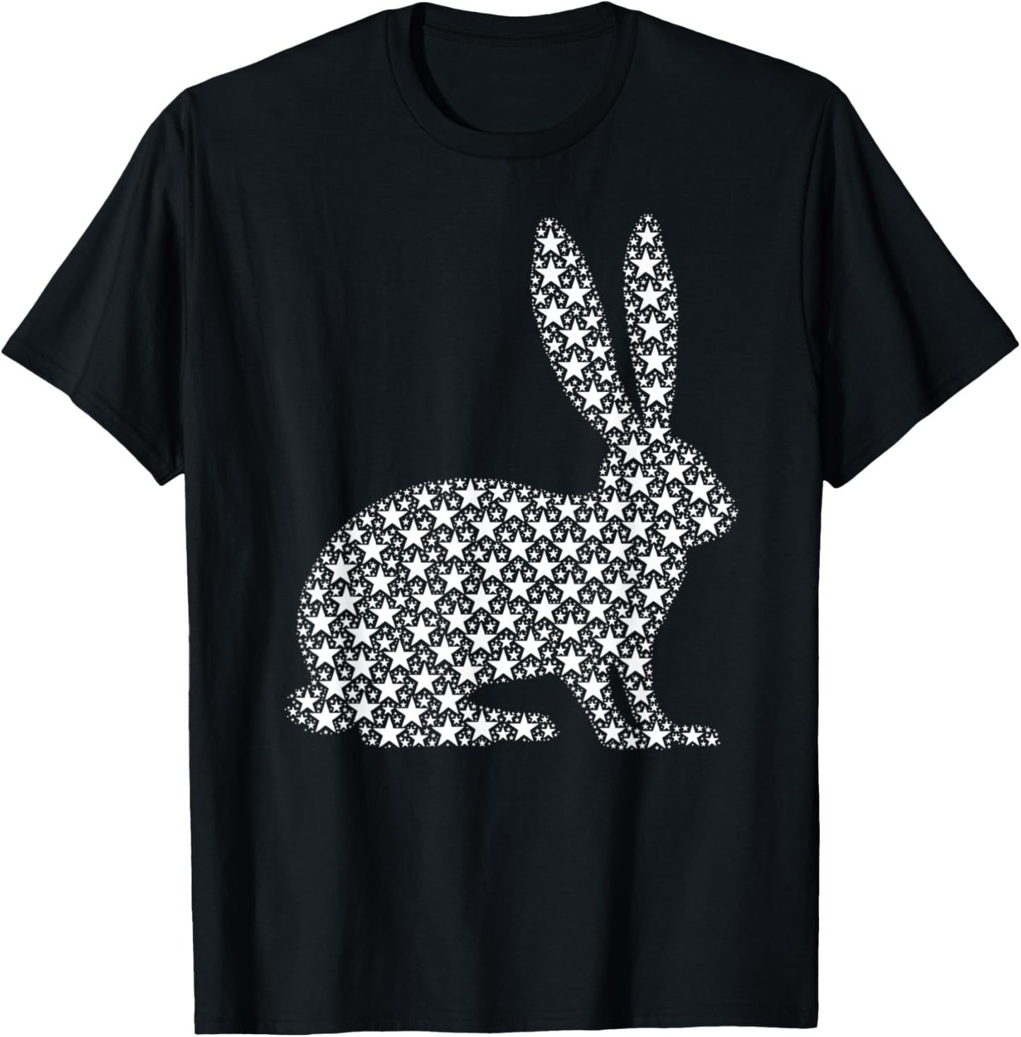 July 4th USA American Flag Stars Patriotic BUNNY RABBIT T-Shirt - T-Shirt | Black