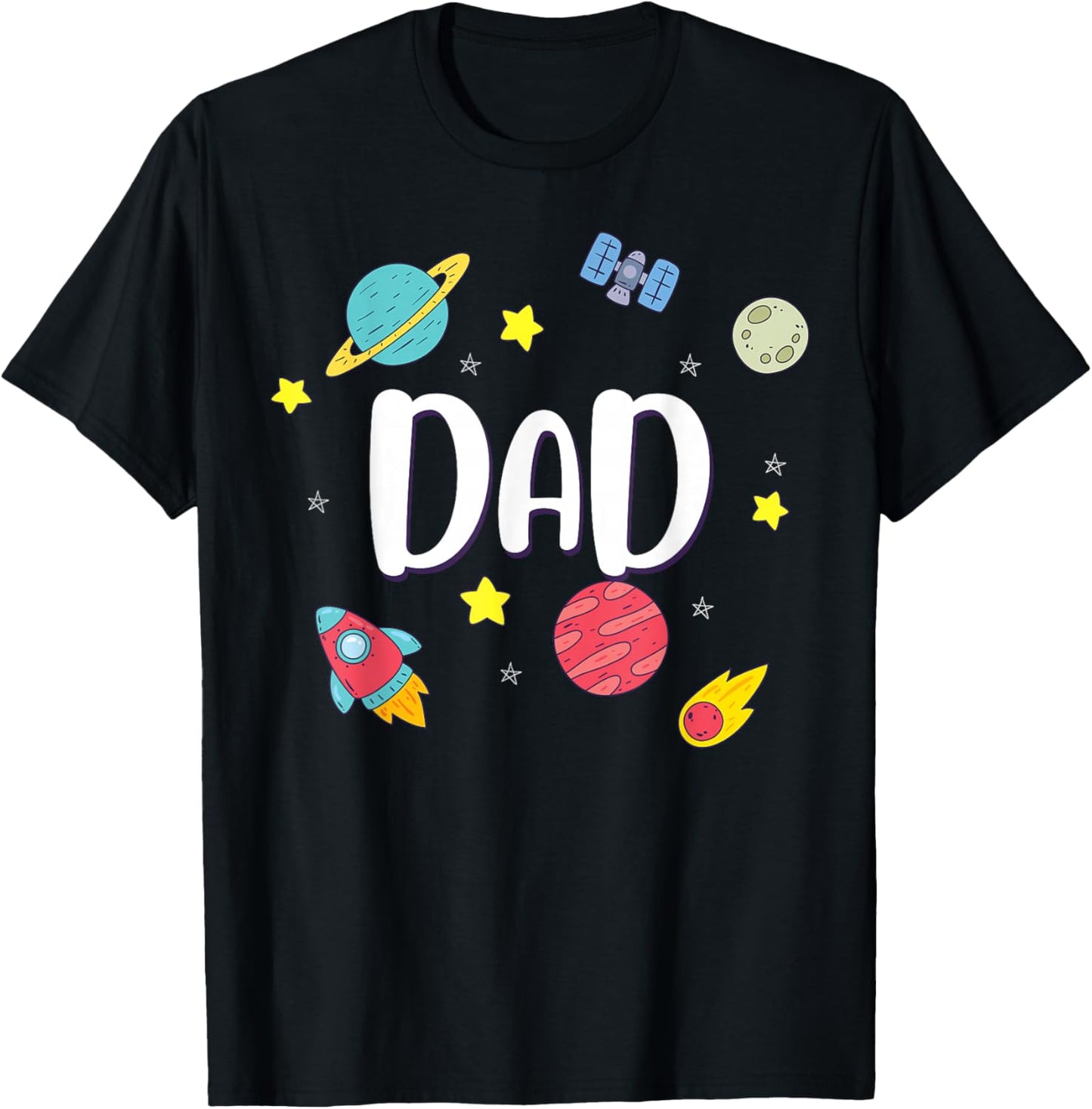 Dad Outer Space Galaxy Birthday for Family T-Shirt - T-Shirt | Black