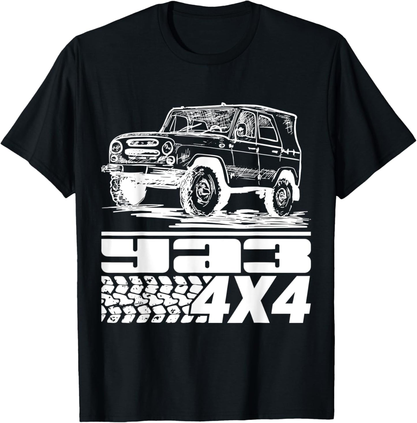 UAZ Offroad 4x4 4wd Utility Vehicle Russia USSR T-Shirt - T-Shirt | Black