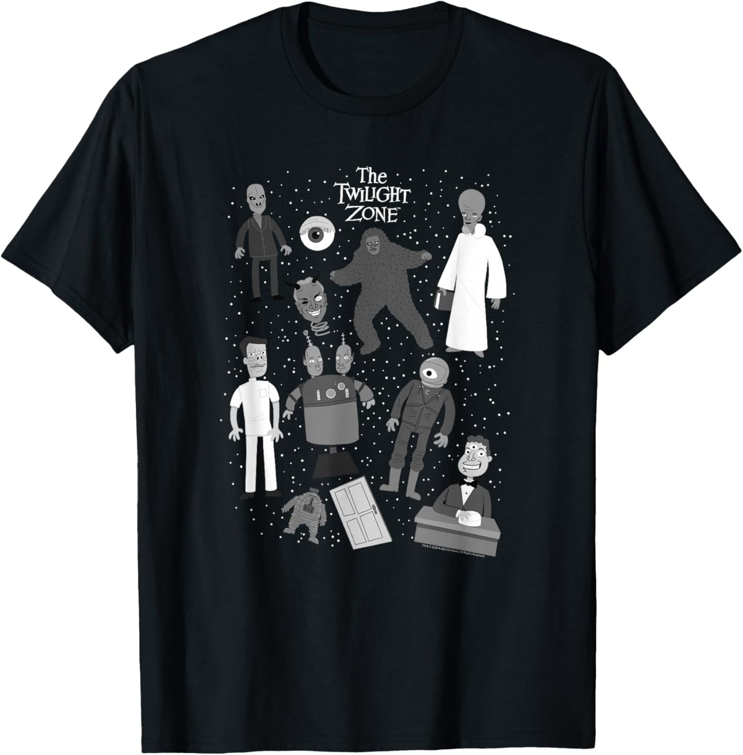 The Twilight Zone Classic Monsters Group Poster T-Shirt - T-Shirt | Black