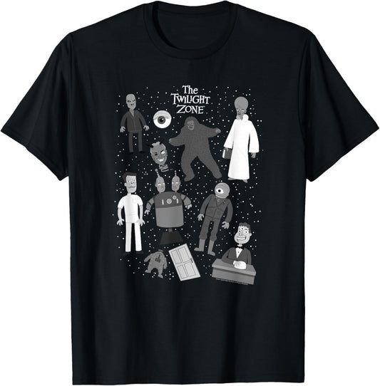 The Twilight Zone Classic Monsters Group Poster T-Shirt - T-Shirt | Black