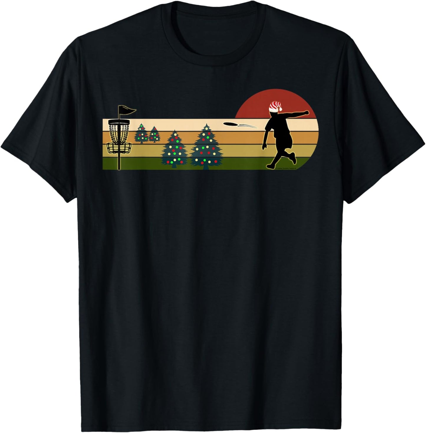 Christmas Holiday Disc Golf Sport T-Shirt - T-Shirt | Black