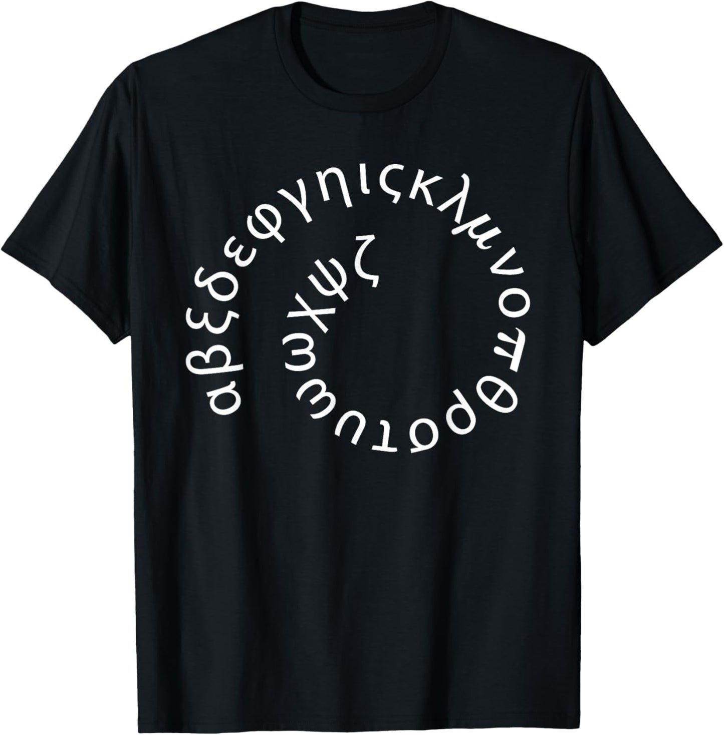 Spiral Alphabet Greek Letter Funny Greece Alphabet Symbol T-Shirt - T-Shirt | Black