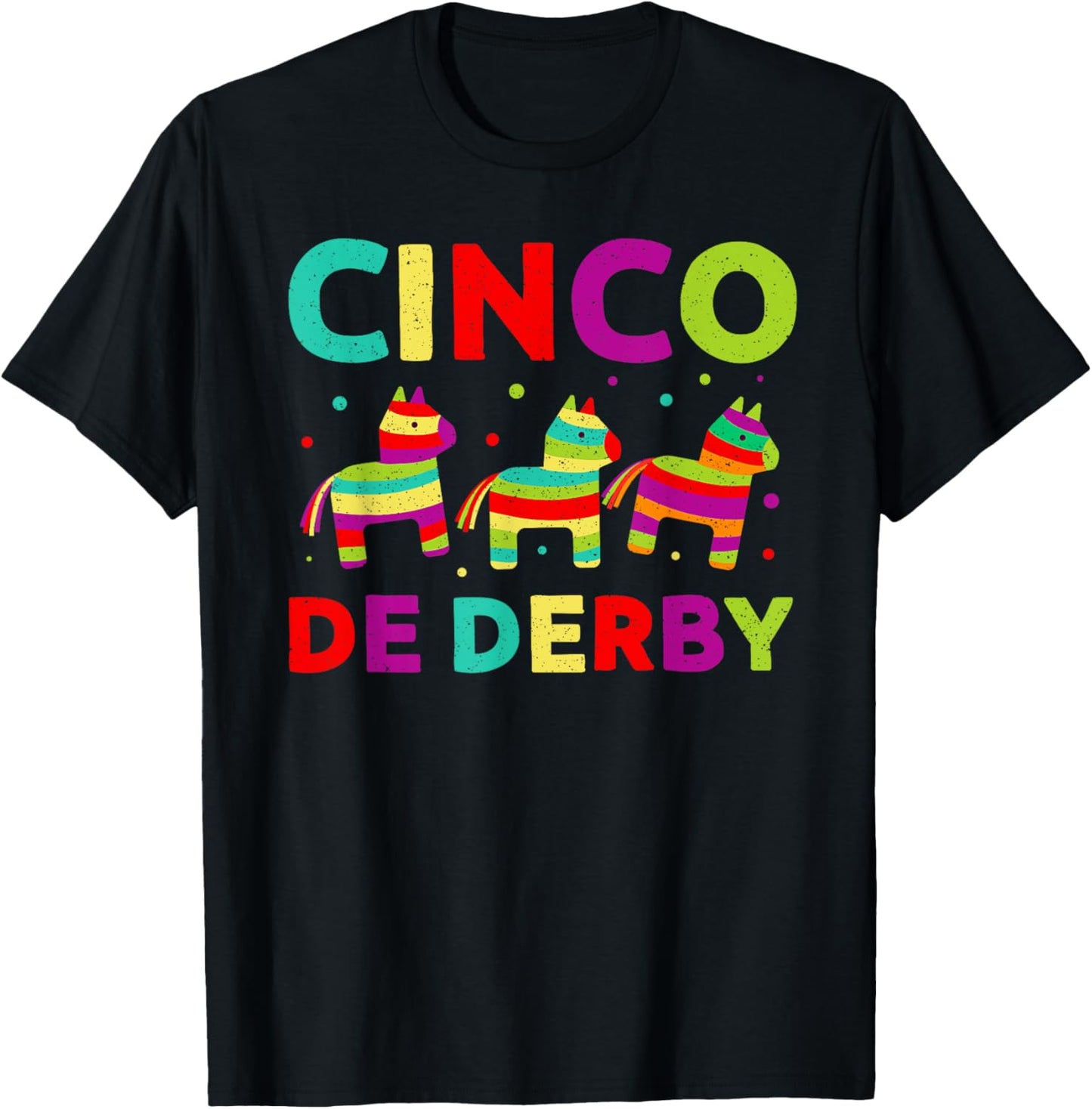 Funny Horse Racing Vintage Cinco De Derby KY Derby Horse T-Shirt - T-Shirt | Black