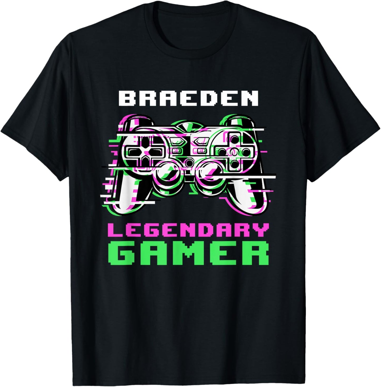 Braeden - Legendary Gamer - Personalized T-Shirt - T-Shirt | Black