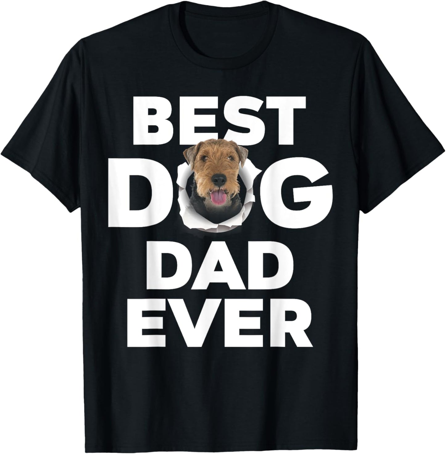 Best Dog Dad Ever Welsh Terrier Lovers Men Women Girls Kids T-Shirt - T-Shirt | Black