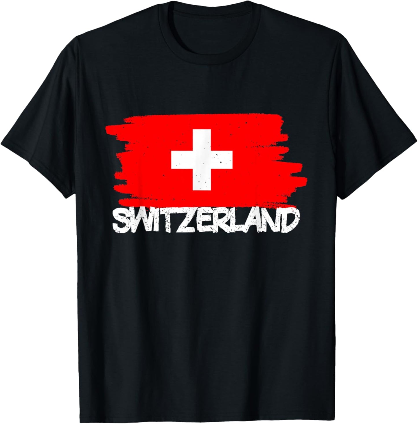 Cool Switzerland Flag T-Shirt - T-Shirt | Black
