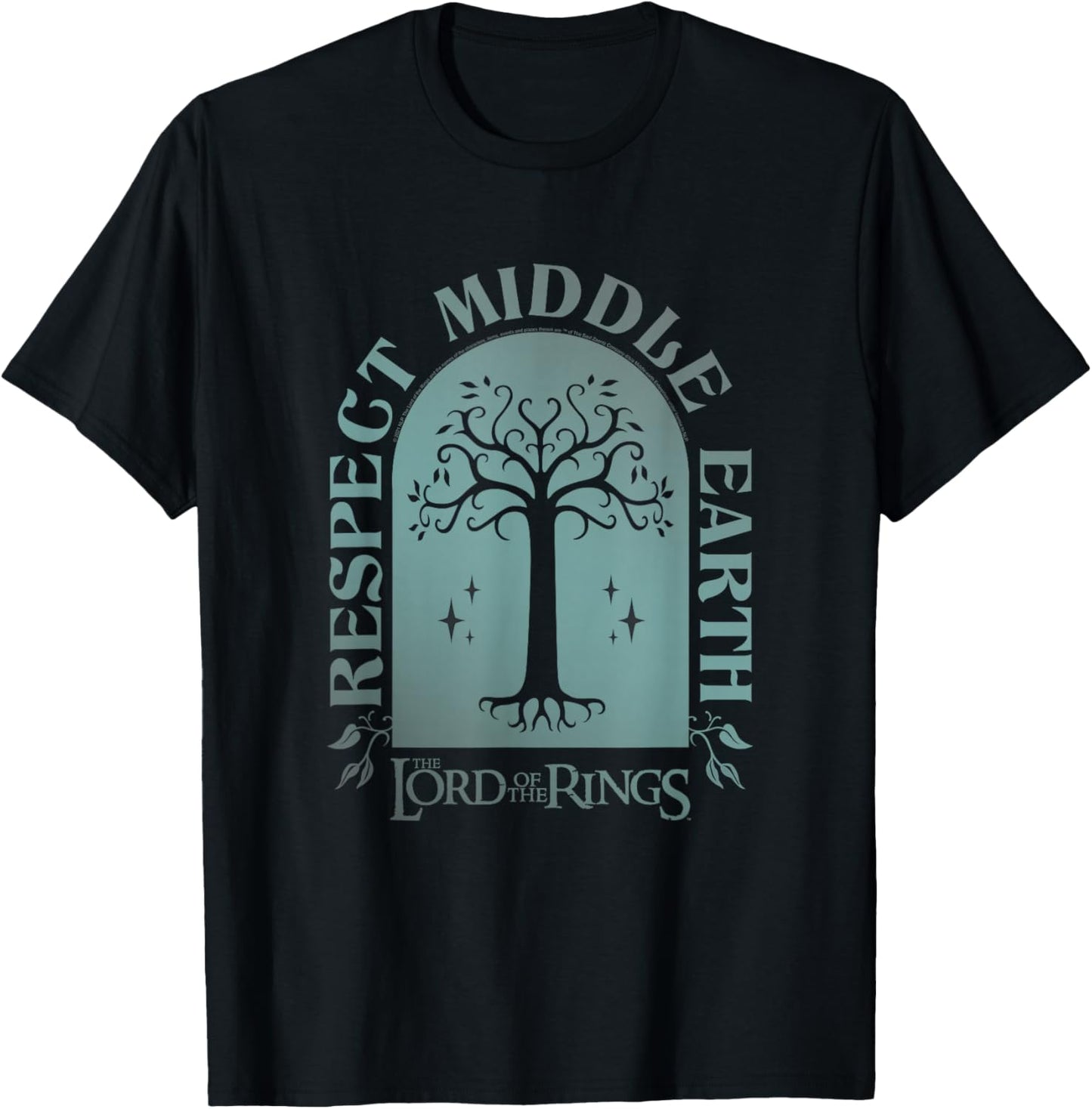 The Lord of the Rings Respect Middle Earth Tree Fantasy T-Shirt - T-Shirt | Black
