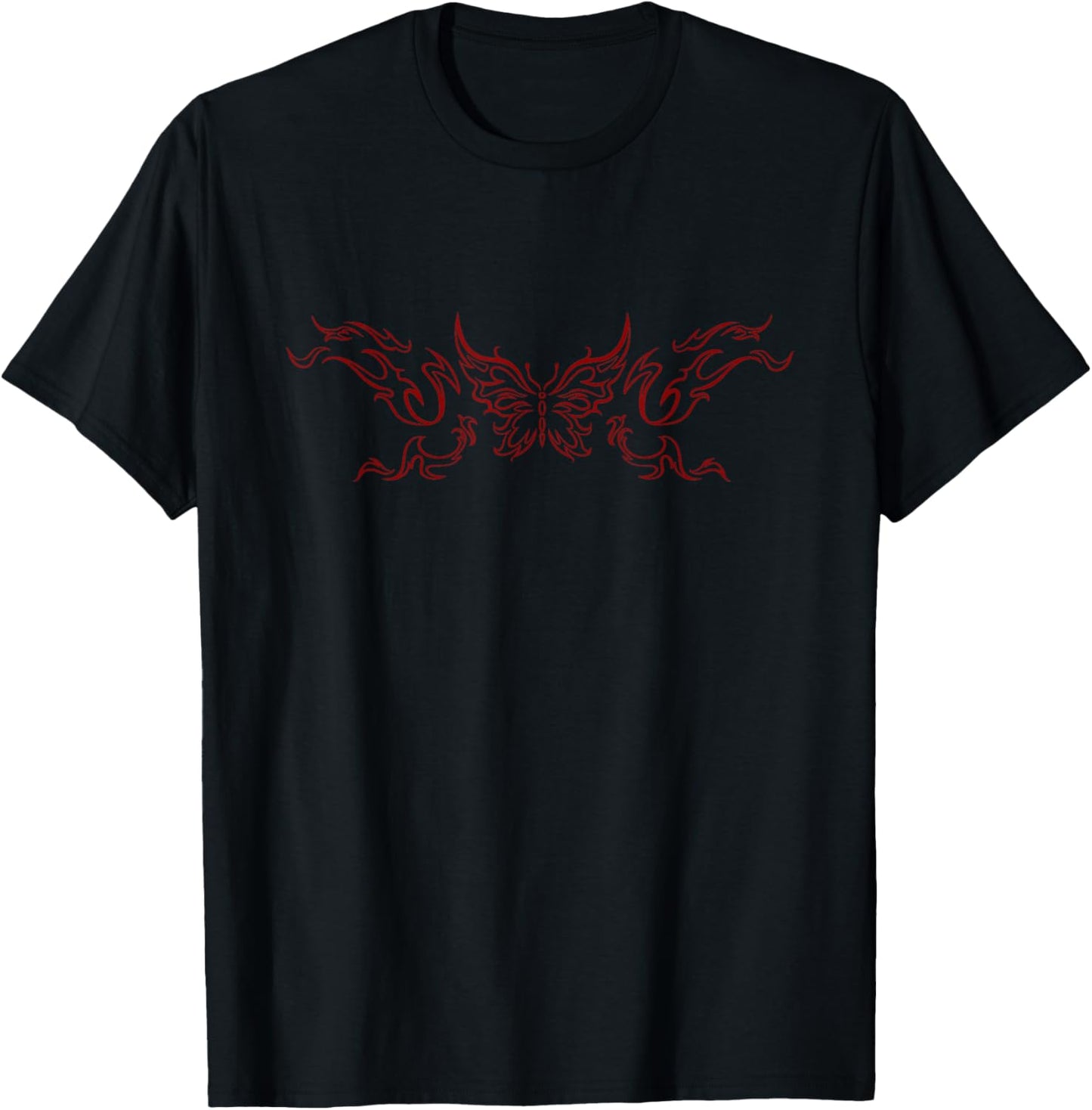 Butterfly Grunge Fairycore Aesthetic Tattoo Goth T-Shirt - T-Shirt | Black