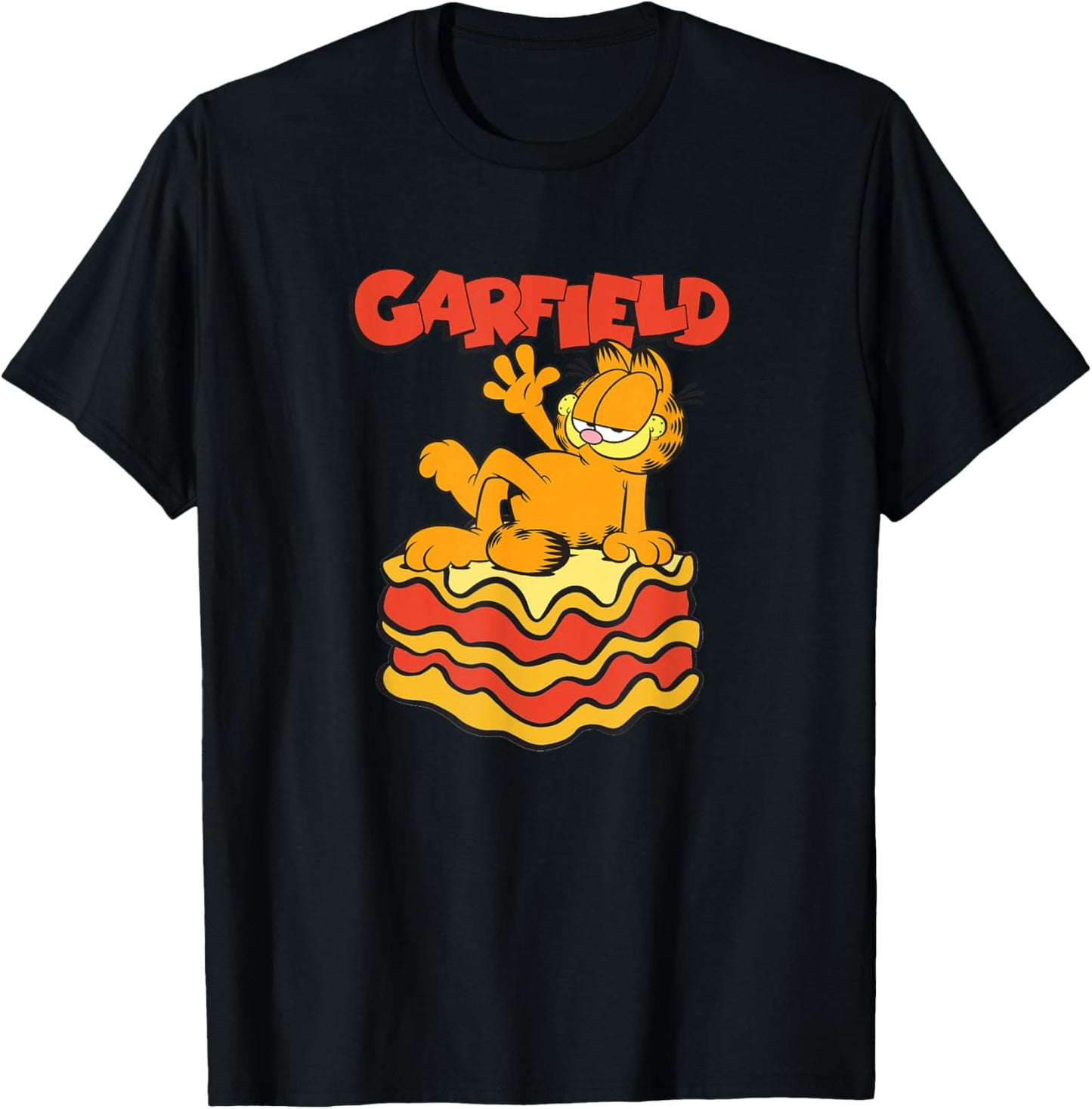 Garfield Lasagna Slice Garfield Pose T-Shirt - T-Shirt | Black
