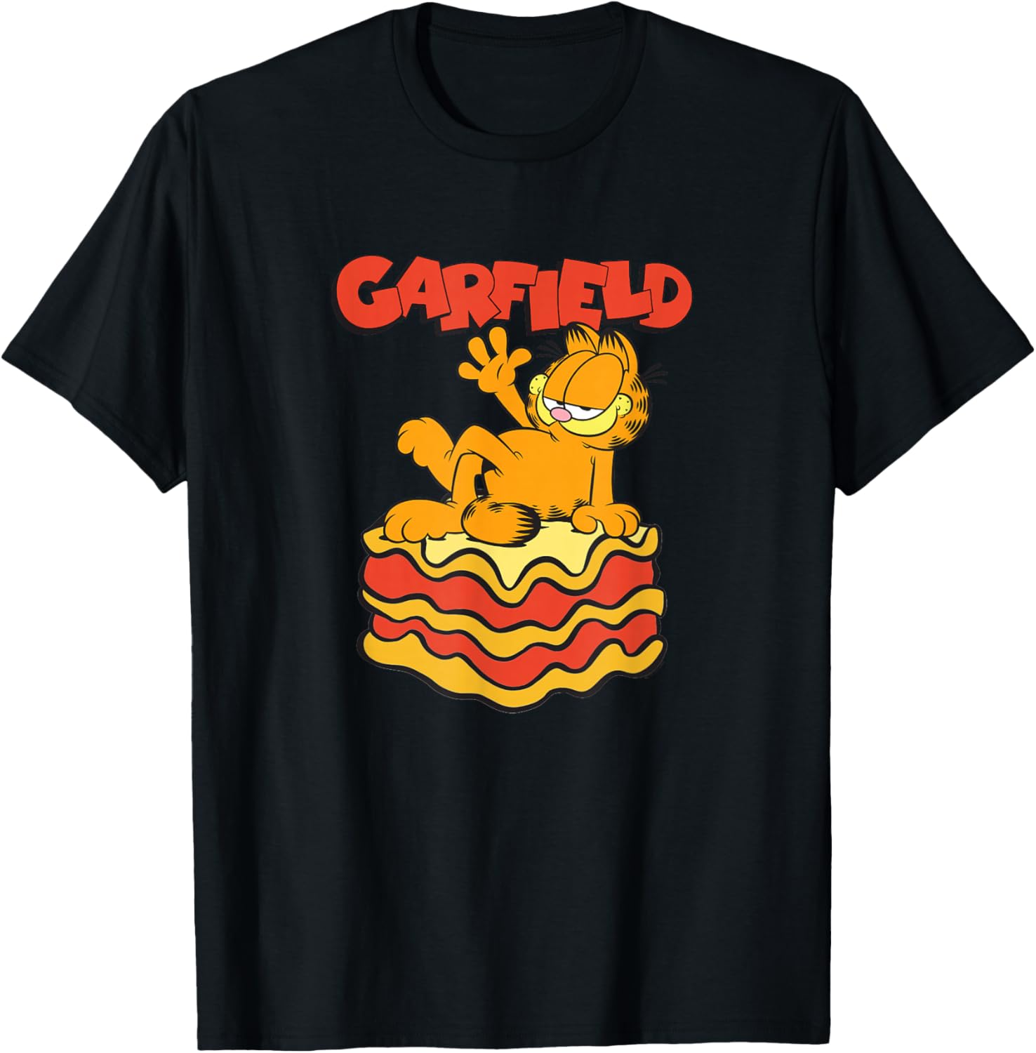 Garfield Lasagna Slice Garfield Pose T-Shirt - T-Shirt | Black