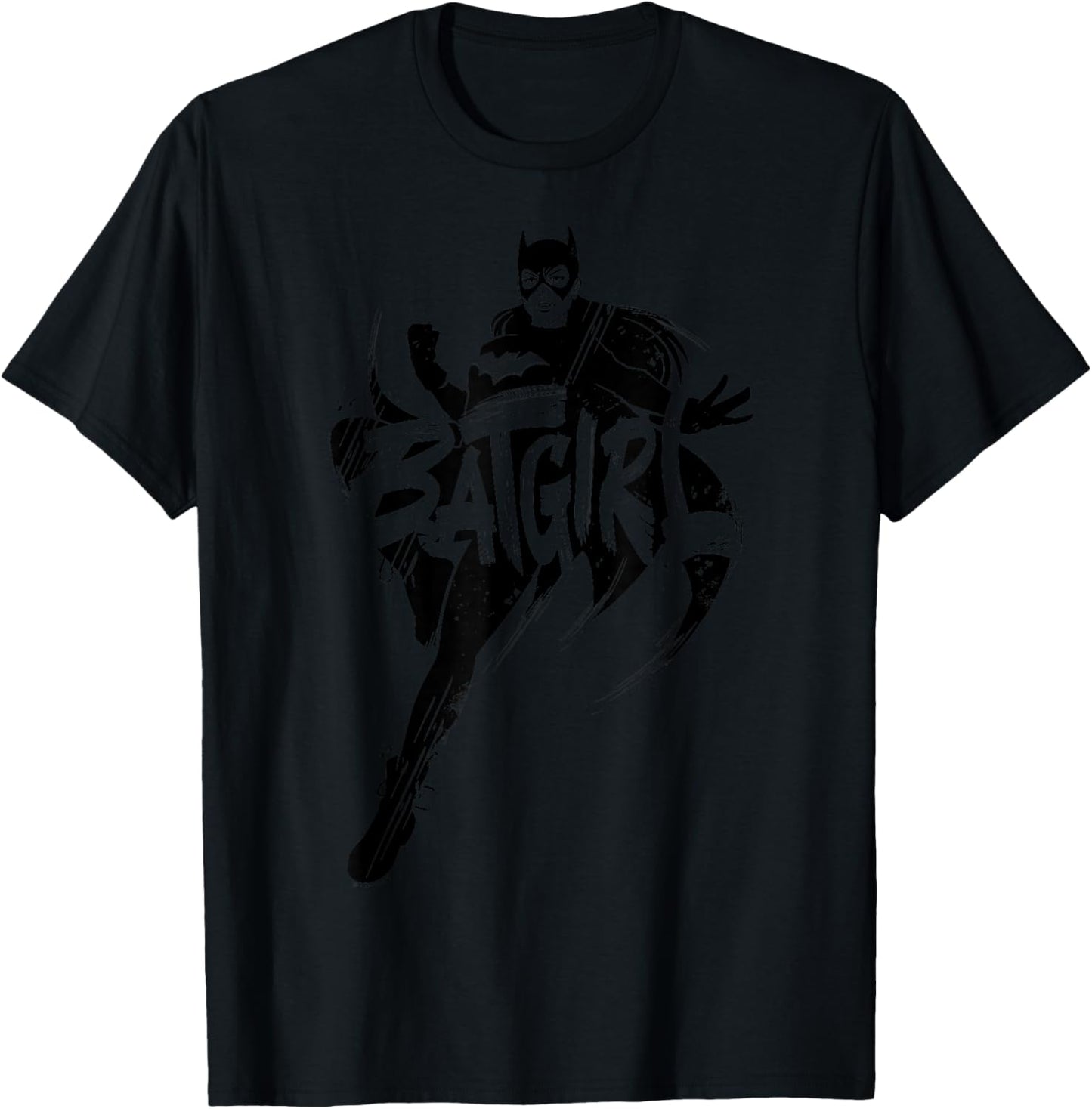 DC Comics Batman Batgirl Text Silhouette T-Shirt - T-Shirt | Black
